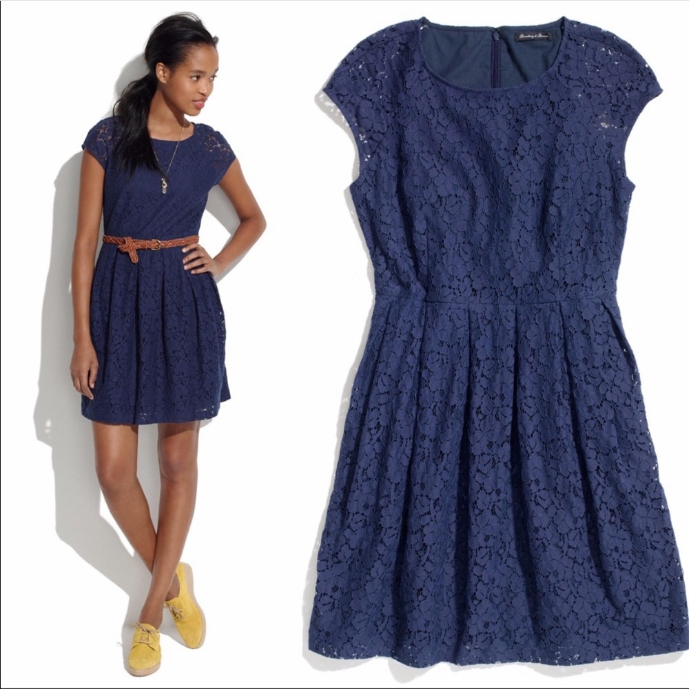 Madewell Navy Blue Lace Dress